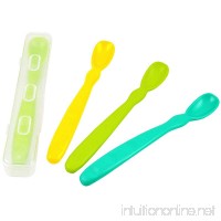 Re-Play 4 Pack Infant Spoons With Travel Case  Made in the USA (Green  Aqua  Yellow) - B01J4I9FPE